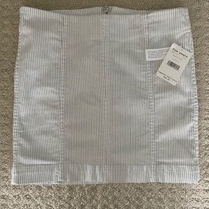 Free People white/black striped fitted skirt